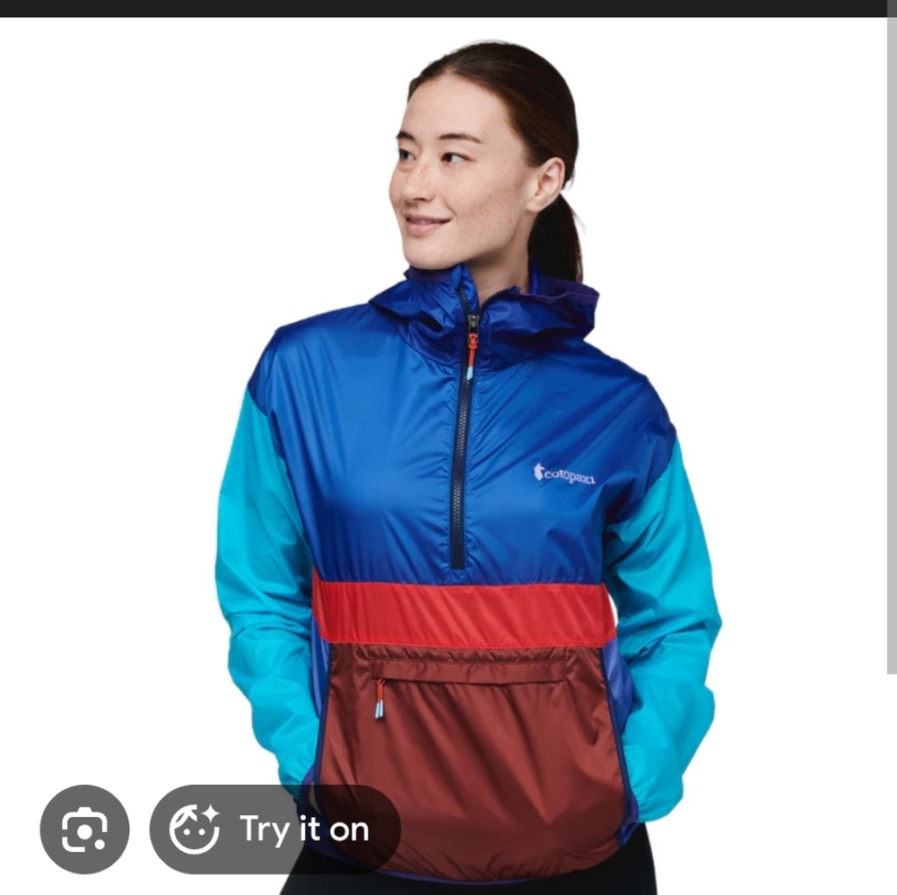 Cotopaxi Women's Teca Half-Zip Windbreaker - Blue and Red